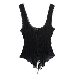 Shadow Lace Women’s Black Ruched Top | Rave Set