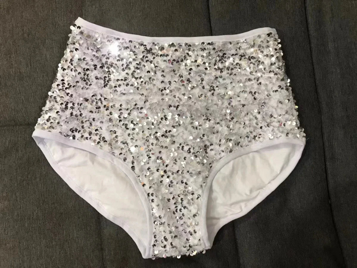 Ultra Sparkle White High-Waist Bottoms | Rave Set