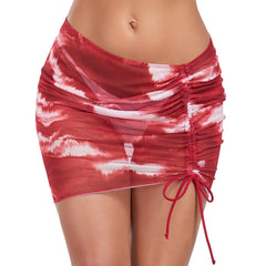 Solar Flare Ruched Mesh Skirt | Rave Set