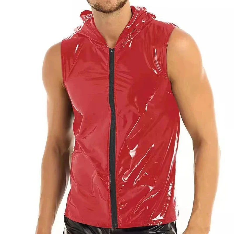 Red Heat Men's Hooded Tank Top | Rave Set