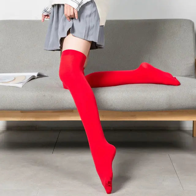 Red Classic Thigh High | Rave Set