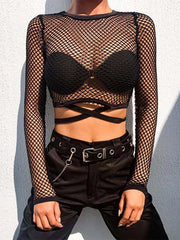 After Dark Net Crop Top for Women | Rave Set