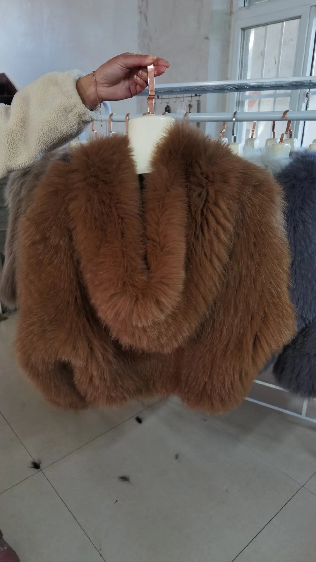 Espresso Drift Hooded Faux Fur Jacket | Rave Set