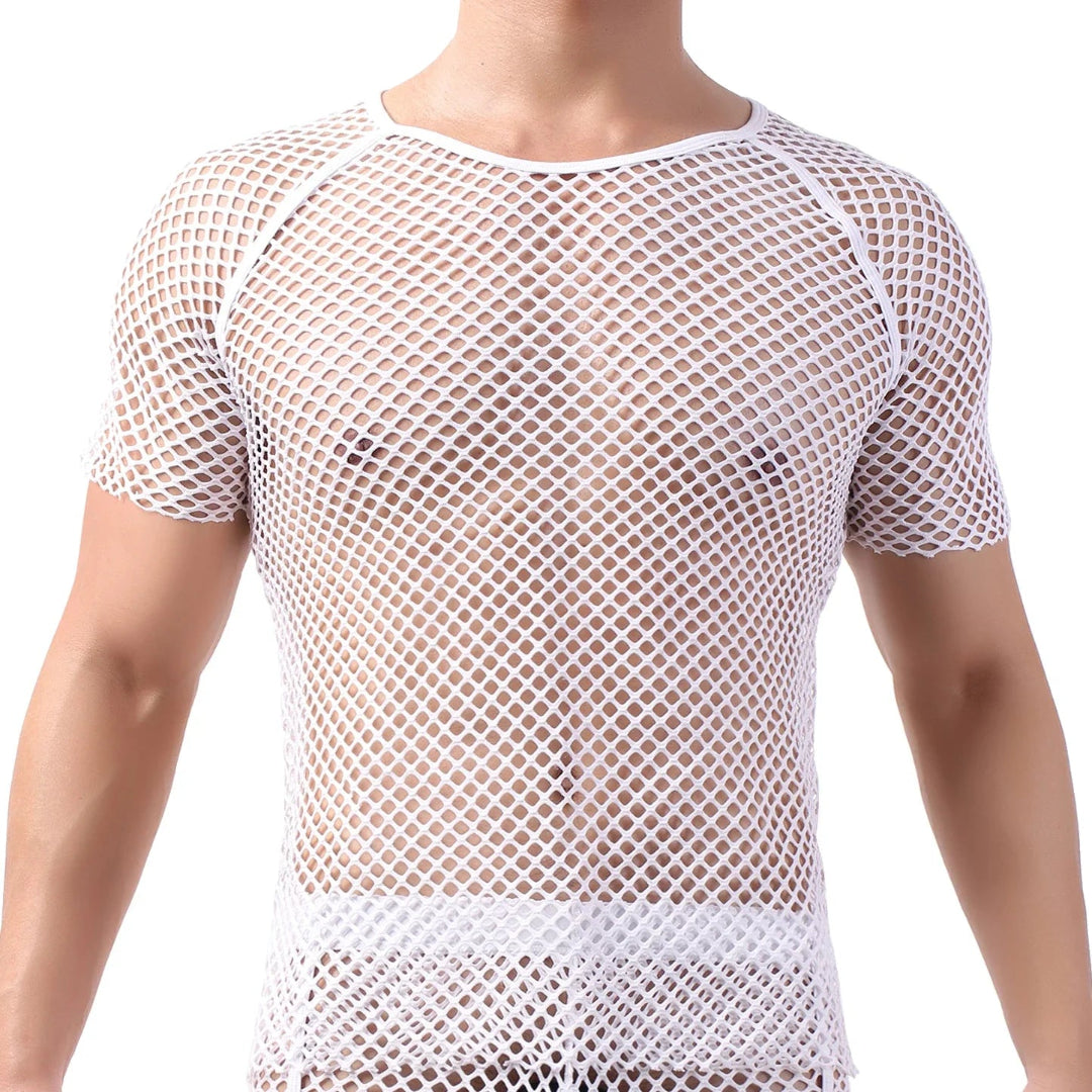 Sheer Netted Tee for Men | Rave Set
