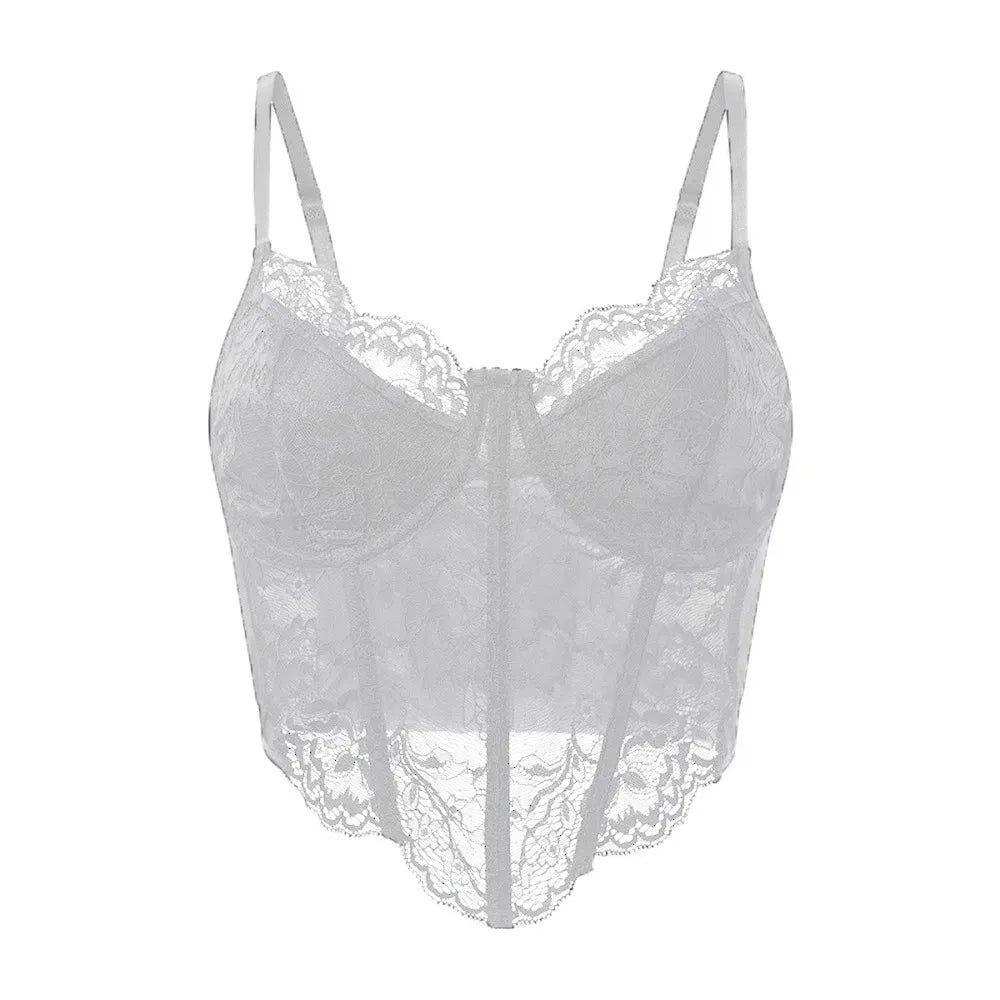 Sweet Lace Crop Top Camisole for Women White | Rave Set