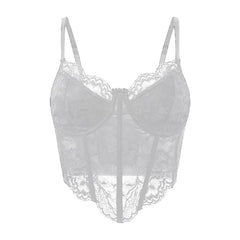 Sweet Lace Crop Top Camisole for Women White | Rave Set