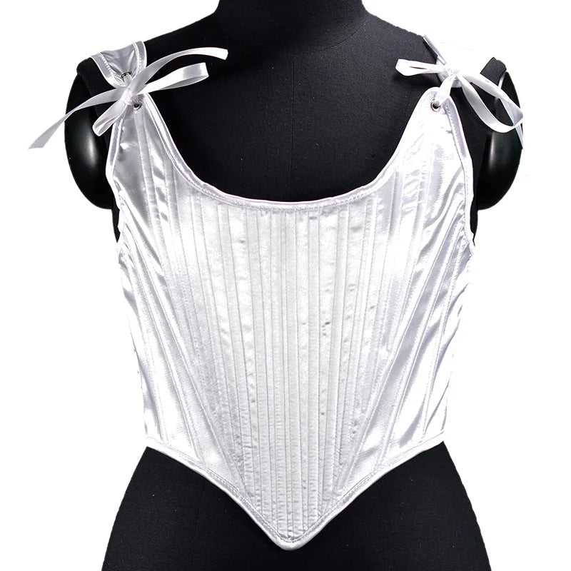 Pearl Glow Women’s Satin Corset Top | Rave Set