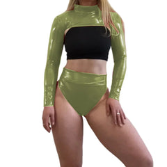 Olive Surge Metallic Women's Set | Rave Set