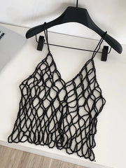 Caught in Black Pearl Women’s Net Top | Rave Set