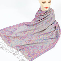 Unisex Gray Paisley Luxe Pashmina Shawl | Rave Set