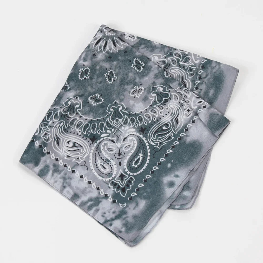 Paisley Print Unisex GrayTie-Dye Bandana | Rave Set