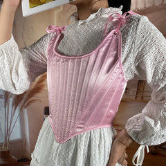 Baby Blush Women’s Satin Corset Top | Rave Set