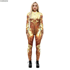 Gold Armor Cyberpunk Bodysuit | Rave Set