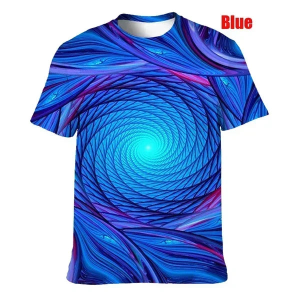 Blue Spiral 3D Psychedelic Tee | Rave Set