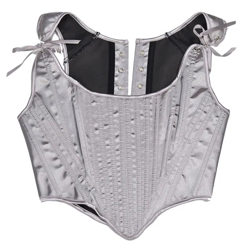 Ash Glow Women’s Satin Corset Top | Rave Set