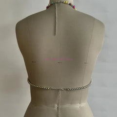 Starlit Beaded Drape Halter Top | Rave Set