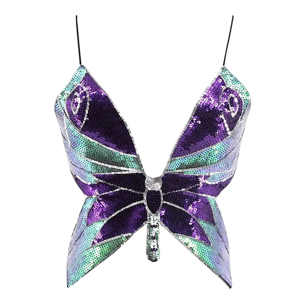 Eyes on Me Women's Multicolor Butterfly Top | Rave Set