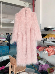 Soft Caress Women’s Pink Faux Fur Coat | Rave Set