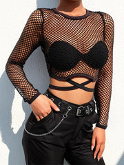 After Dark Net Crop Top for Women | Rave Set