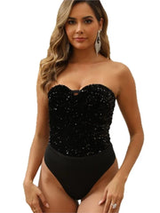 Black Noir Dazzling Bodysuit | Rave Set