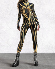 Obsidian Flame Metallic Jumpsuit | Rave Set