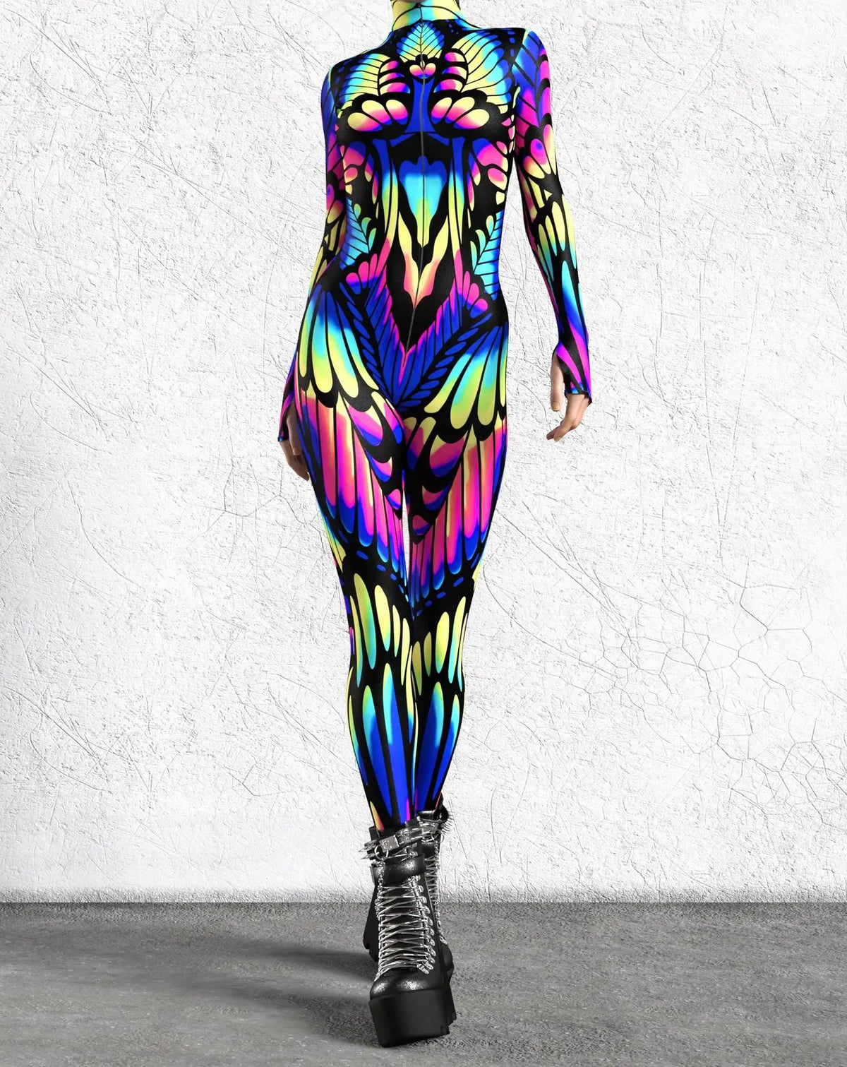 Luminous Wing Metallic Jumpsuit | Rave Set