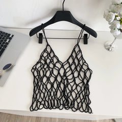 Caught in Black Pearl Women’s Net Top | Rave Set
