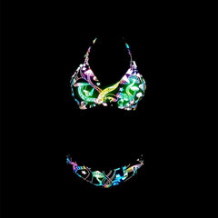 Neon Pulse Reflective Bikini Set | Rave Set