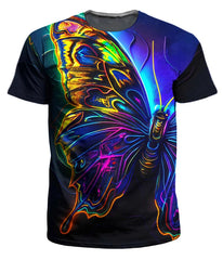 Men’s 3D Print Oversized T-Shirt Multicolor Butterfly_Front View