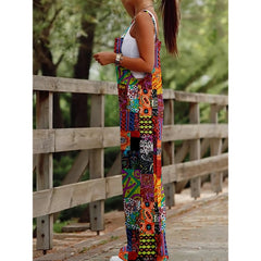 Boho Print Wide-Leg Jumpsuit for Women Yellow | Rave Set