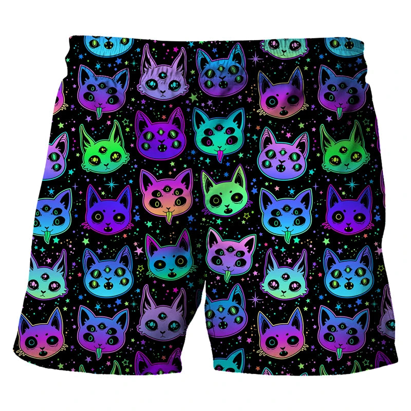 Multicolor Drawstring Board Shorts for Men | Rave Set