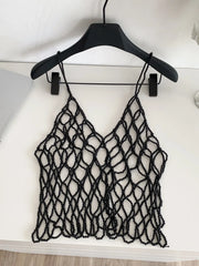 Caught in Black Pearl Women’s Net Top | Rave Set