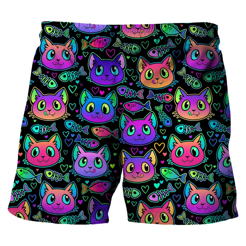 Multicolor Drawstring Board Shorts for Men | Rave Set