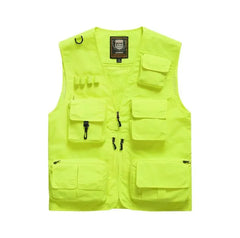 Multi-Pocket  Mesh Photography Vest for Men in Green_Front View