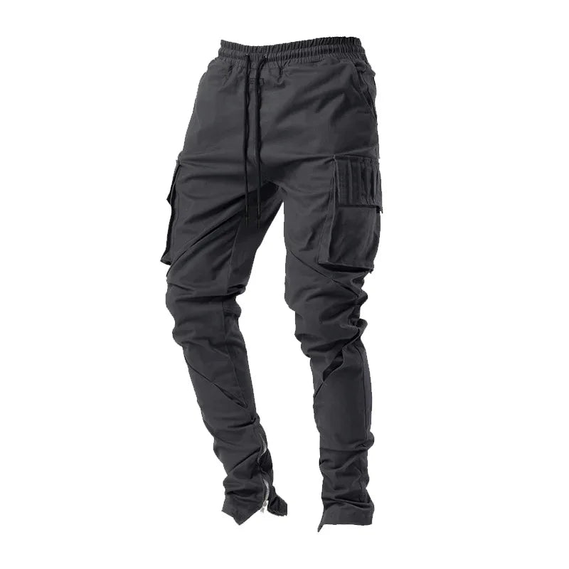 Zipper Pocket Cargo Pants for Men Gray| Rave Set
