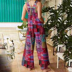 Boho Knit Summer Jumpsuit Red | Rave Set