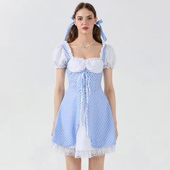 Blue Country Blossom Gingham Dress | Rave Set