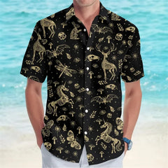 Men's Mystic Bones Fantasy 3D Print Hawaiian Shirt | Rave Set