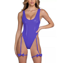 Violet Muse Bow Strap Bodysuit | Rave Set