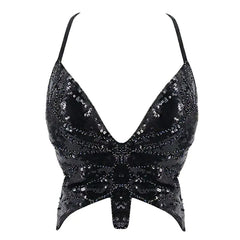 Eyes on Me Women's Black Butterfly Top | Rave Set
