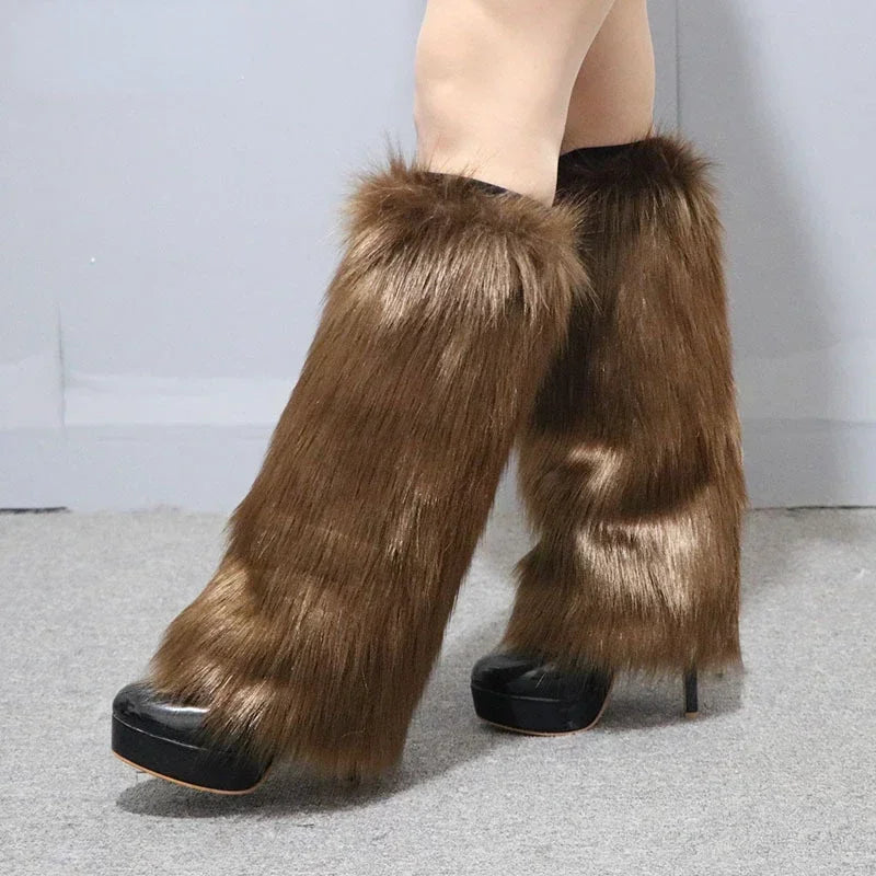 Bronze Heat Faux Fur Leg Warmers | Rave Set