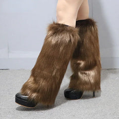 Bronze Heat Faux Fur Leg Warmers | Rave Set