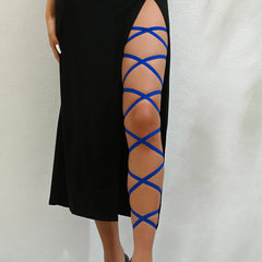 Blue Crisscross Leg Wrap | Rave Set