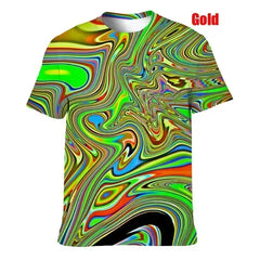 Gold Flux 3D Psychedelic Tee | Rave Set