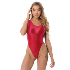 Neon Shine Red Women’s Bodysuit | Rave Set