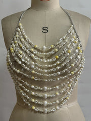 Celestial Pearl Drape Women's Top | Rave Set