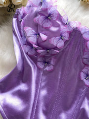 Satin Butterfly 3D Corset Top | Rave Set