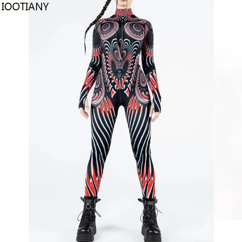 Psylo Pulse Pattern Full-Body Jumpsuit | Rave Set