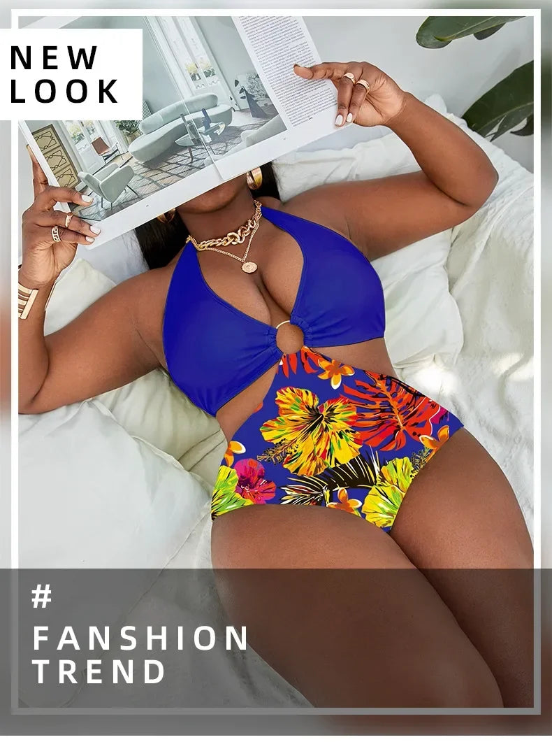 Blue Sapphire Women’s Floral One-Piece | Rave Set