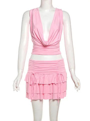 Be My Baby Women's 2pc Pink Skirt Set | Rave Set